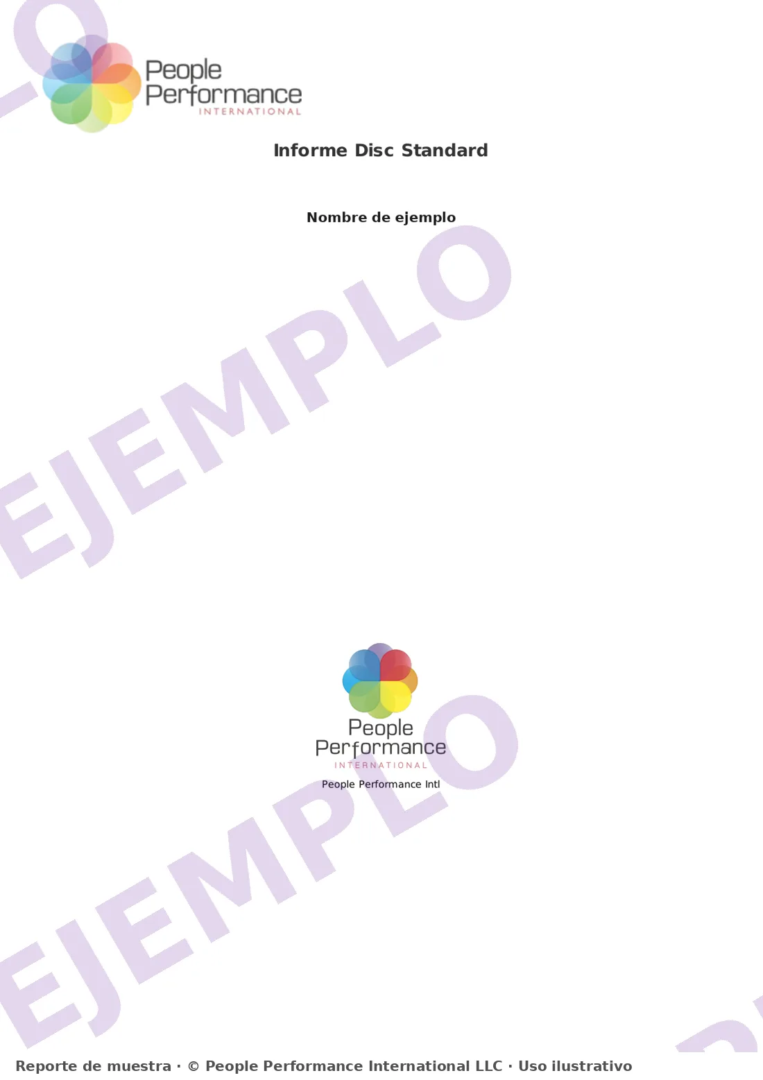 Ejemplo de informe DISC: portada